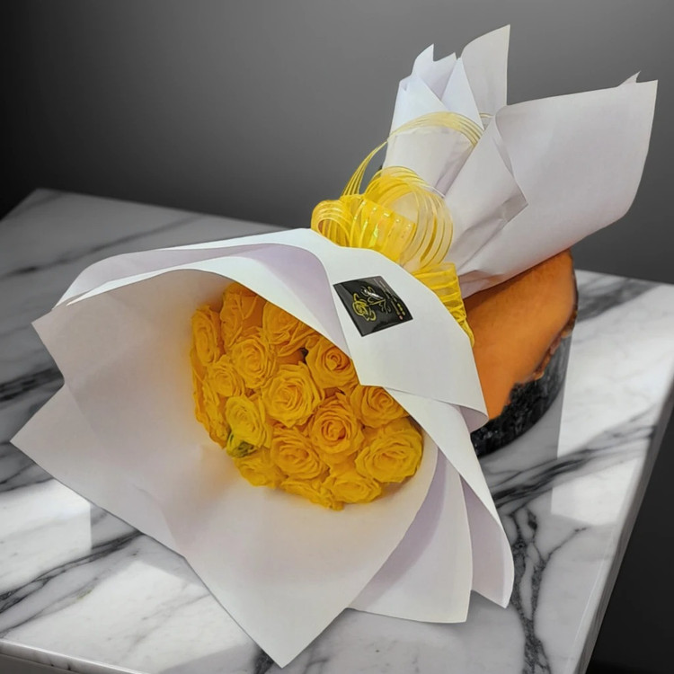دسته گل زرد شیک با گلهای تازه برای ارسال در ارومیه